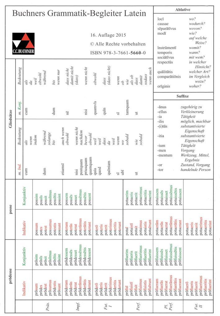 Grammatik-Begleiter Latein