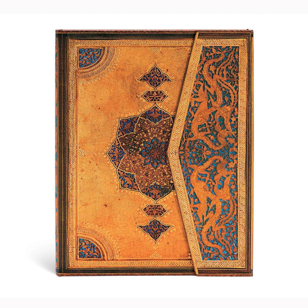 Paperblanks | Safavid | Safavid Binding Art | Hardcover | Ultra | Lined | Wrap Closure | 144 Pg | 120 GSM