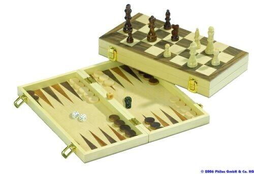 Philos - Schach-Backgammon-Dame-Set, Feld 40 mm