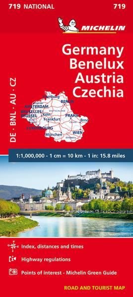 Germany, Benelux, Austria, Czech Republic - Michelin National Map 719