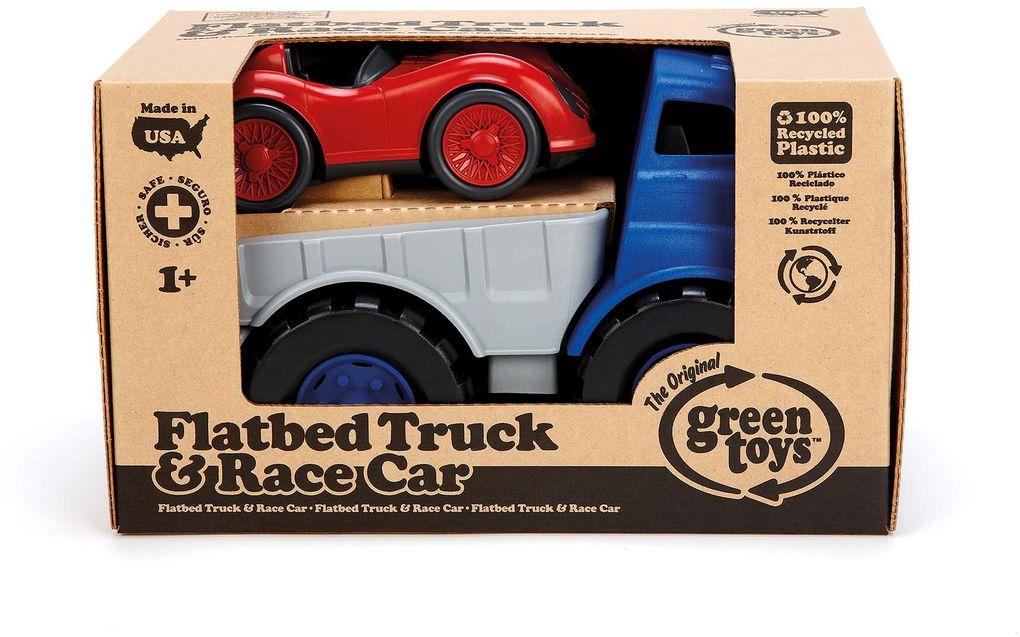 Green Toys - Tieflader mit rotem Rennwagen