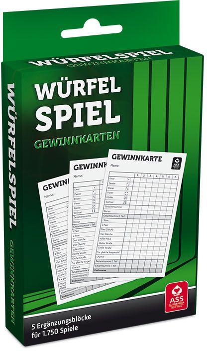 Würfelspiel Gewinnkarten - Blöcke