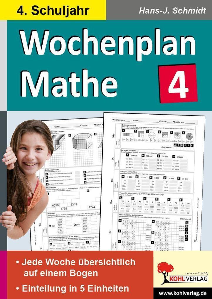 Wochenplan Mathe, 4. Schuljahr