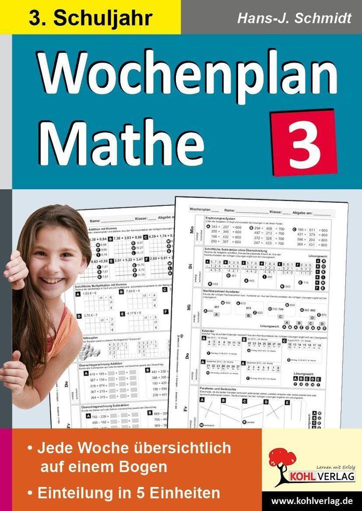 Wochenplan Mathe, 3. Schuljahr