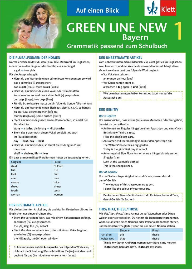 Green Line New 1. Auf einen Blick. Grammatik. Bayern