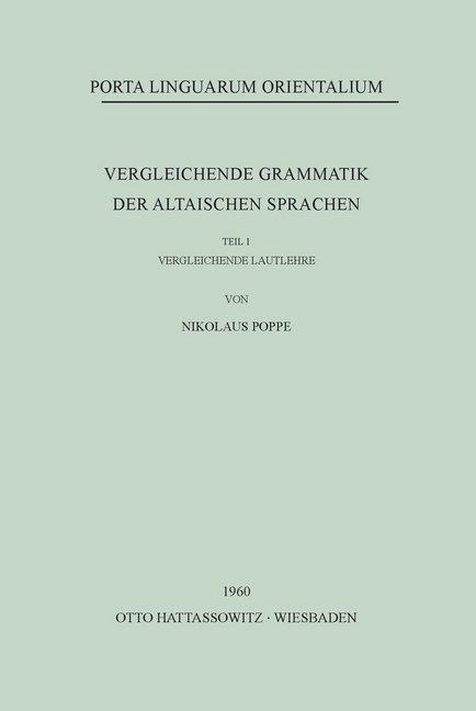 Vergleichende Grammatik der altaischen Sprachen