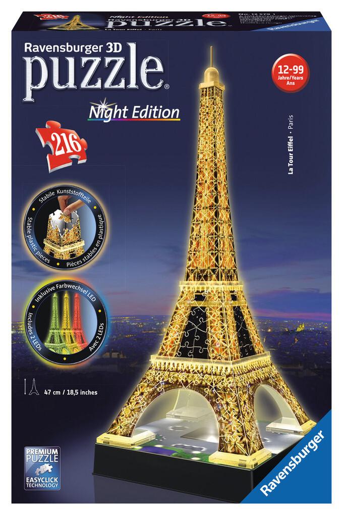 Eiffelturm bei Nacht. 3D-Puzzle 216 Teile