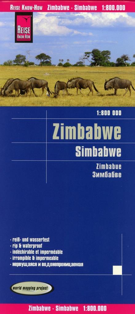 Reise Know-How Landkarte Simbabwe 1 : 800.000