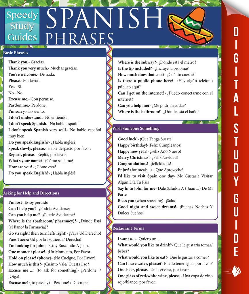 Spanish Phrases (Speedy Study Guides)