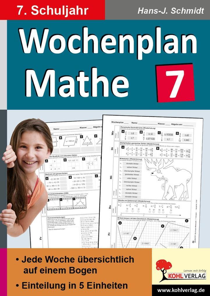 Wochenplan Mathe / 7. Schuljahr