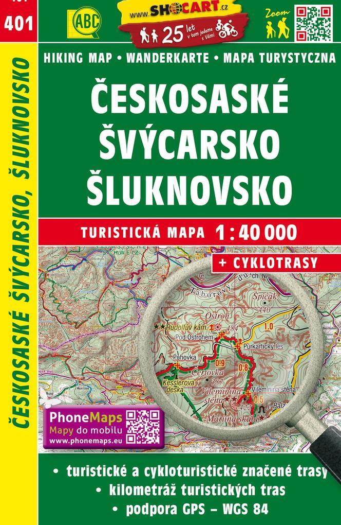 Wanderkarte Tschechien Ceskosaske Svycarsko, Sluknovsko 1 : 40 000