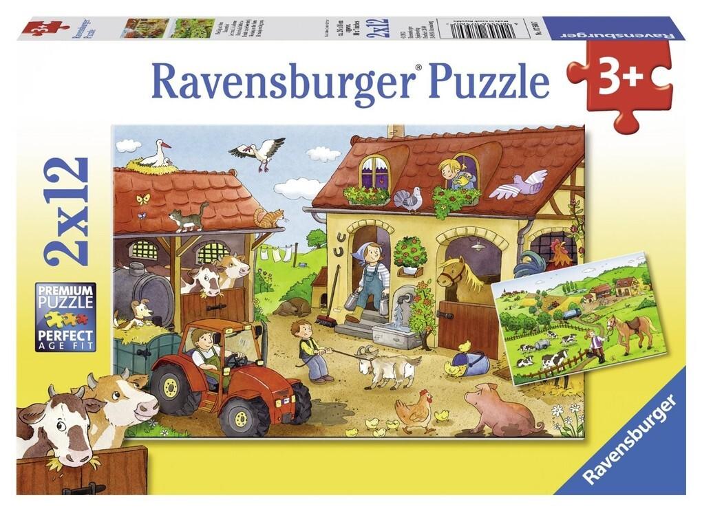 Fleißig auf dem Bauernhof. Puzzle 2 X 12 Teile