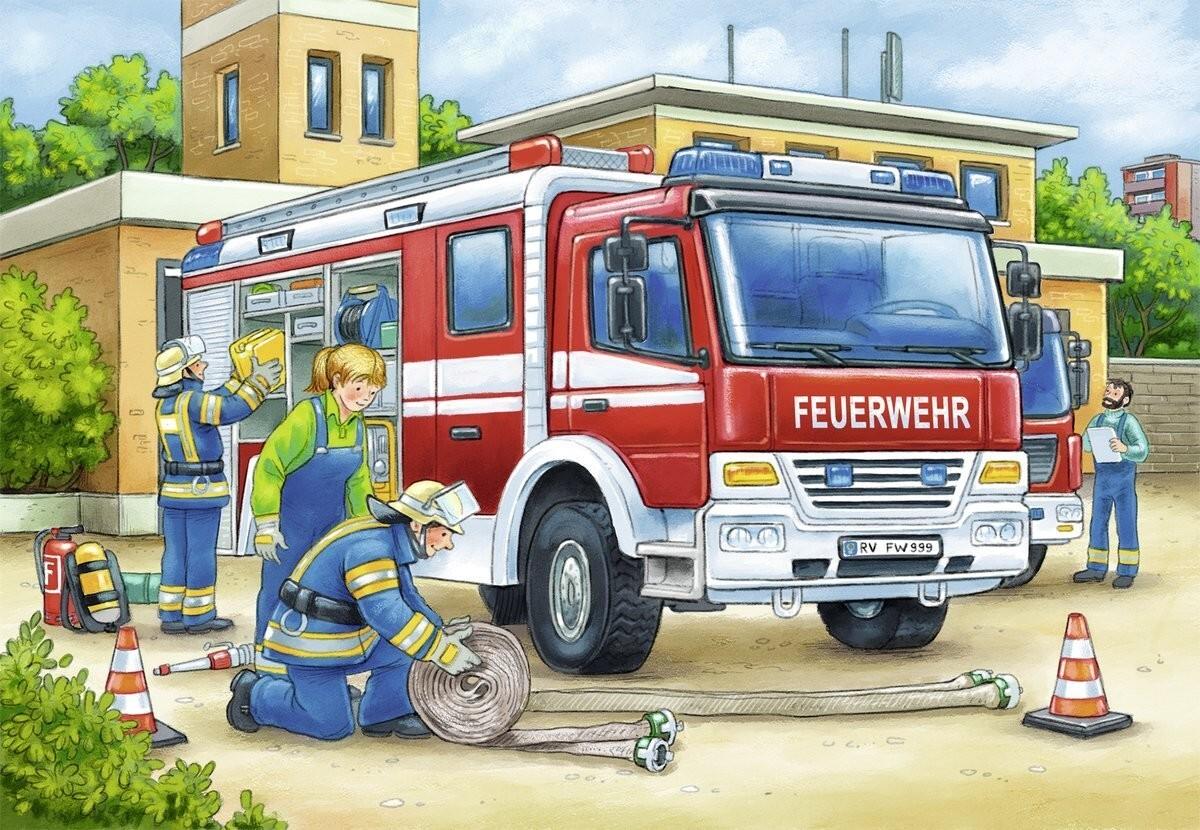 Polizei und Feuerwehr. Puzzle 2 X 12 Teile