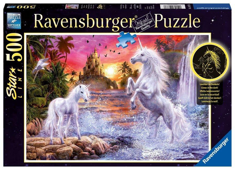 Einhörner am Fluss. Puzzle 500 Teile