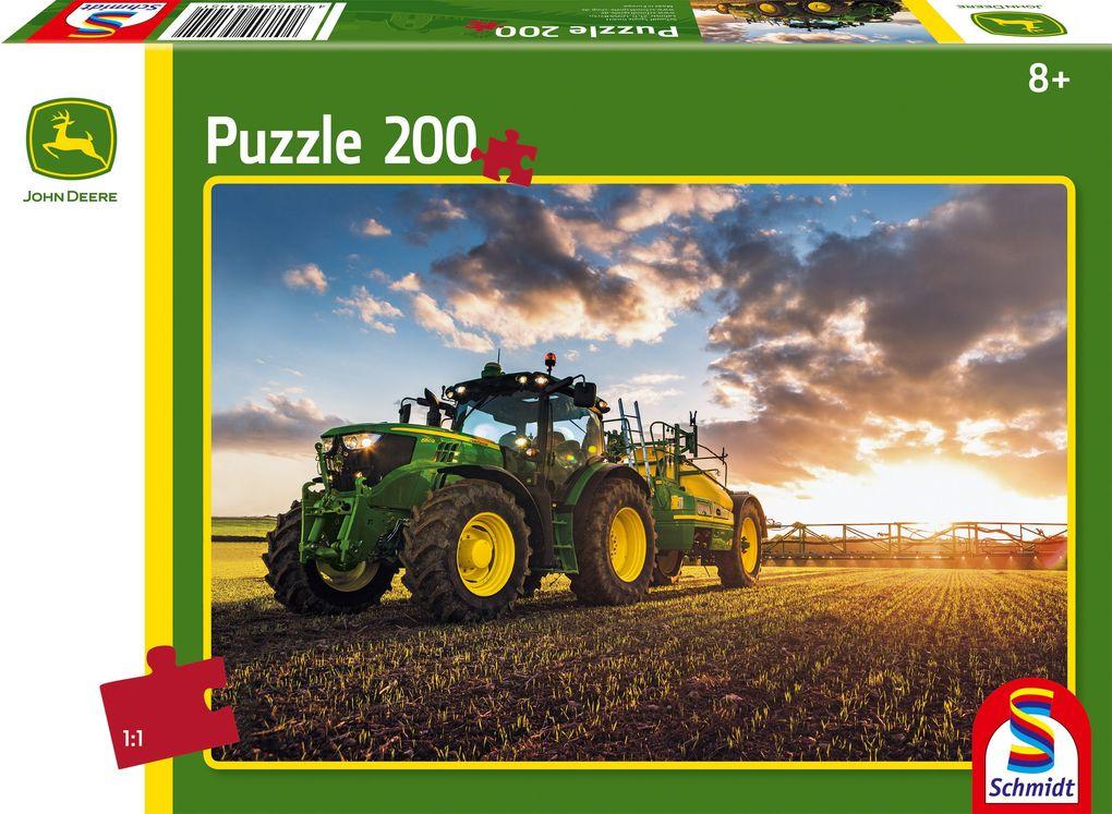 John Deere, Traktor 6150R mit Güllefass. Puzzle 200 Teile