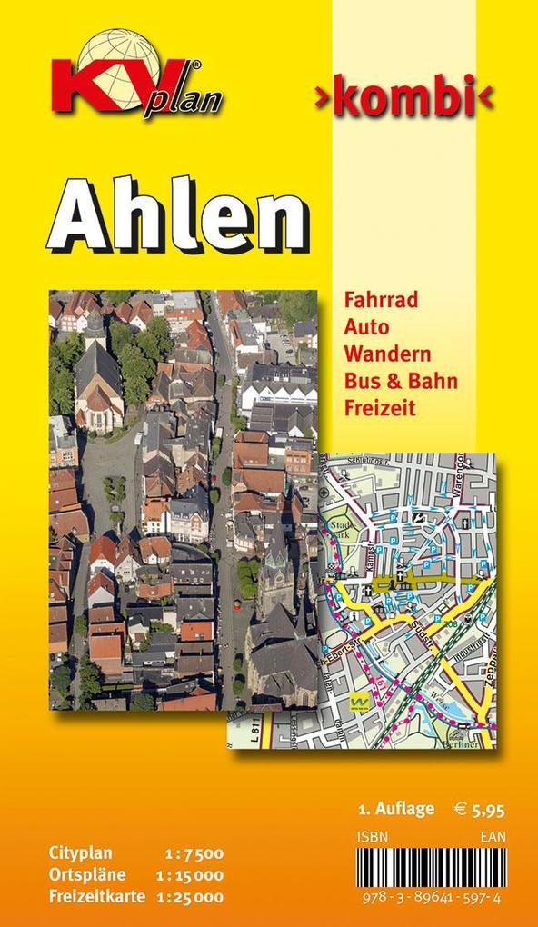 Ahlen, KVplan, Radkarte/Wanderkarte/Stadtplan, 1:25.000 / 1:15.000 / 1:7.500