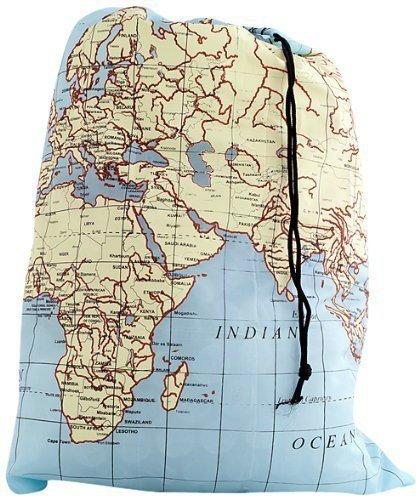 World Map Travel-Size Laundry Bag