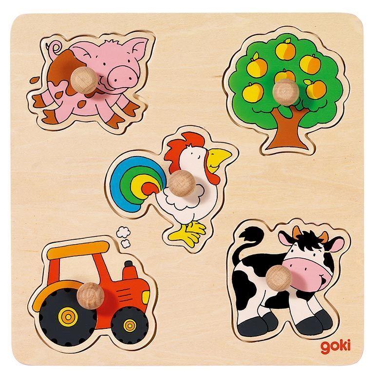 Goki 57546 - Steckpuzzle Auf dem Land, goki basic.