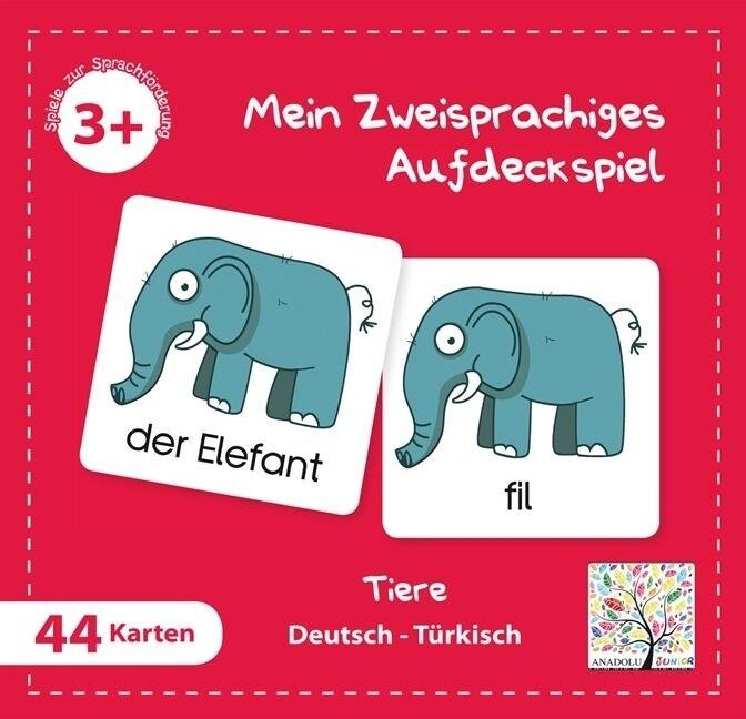 Mein Zweisprachiges Aufdeckspiel, Tiere, Türkisch (Kinderspiel)