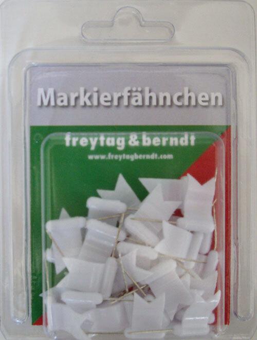 Markierfähnchen wehend, Weiß