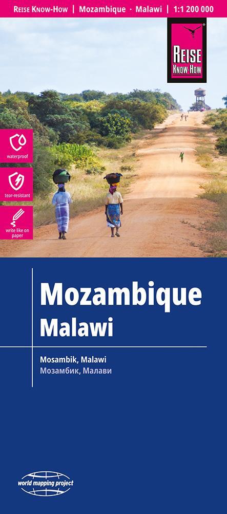 Reise Know-How Landkarte Mosambik, Malawi (1:1.200.000)