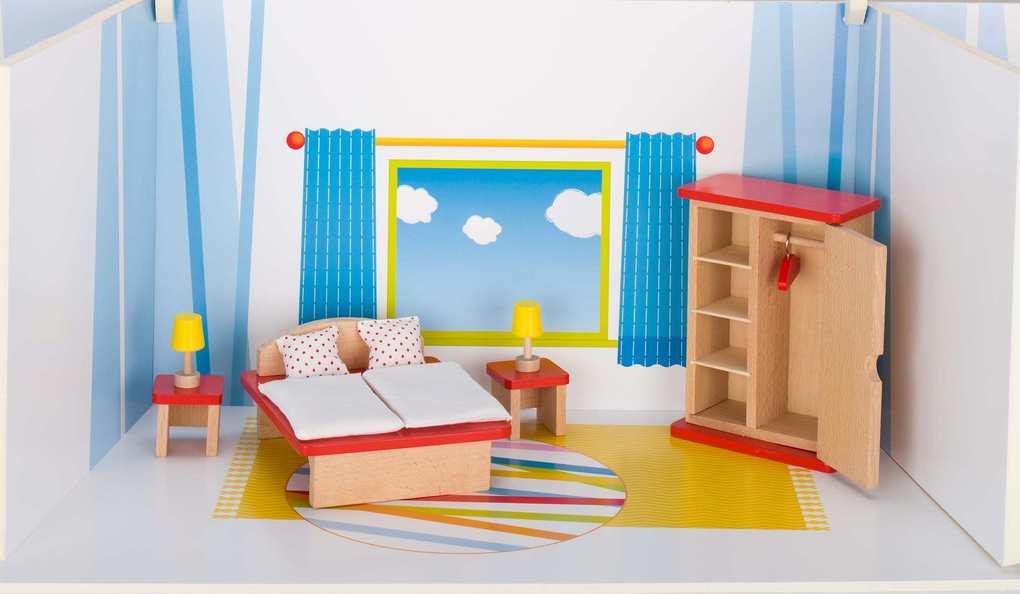 Goki 51715 - Puppenmöbel Schlafzimmer, goki basic.