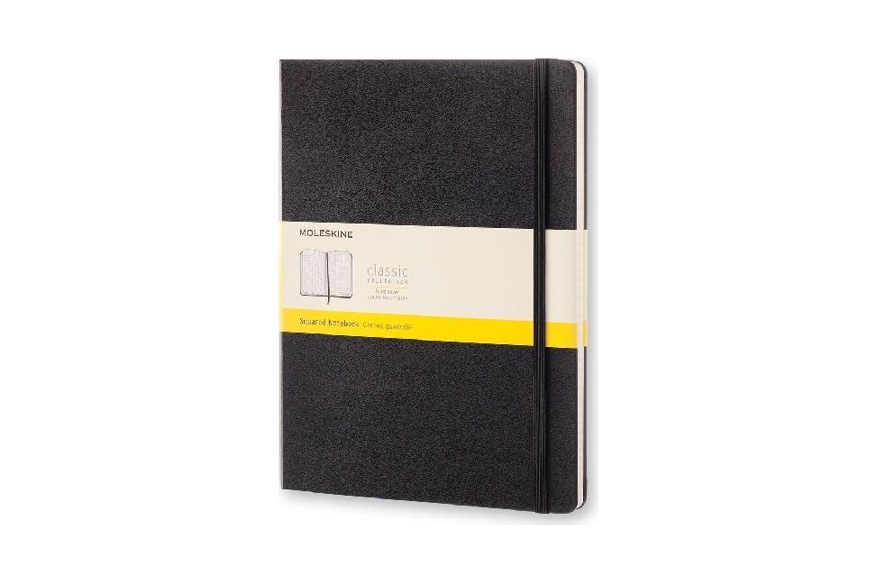 Moleskine Notizbuch, XL, Kariert, schwarz