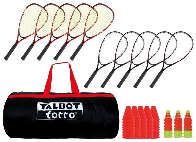 Talbot Torro 490100 - Speed Badminton Set im Sportsbag Schulset für 10 Spieler