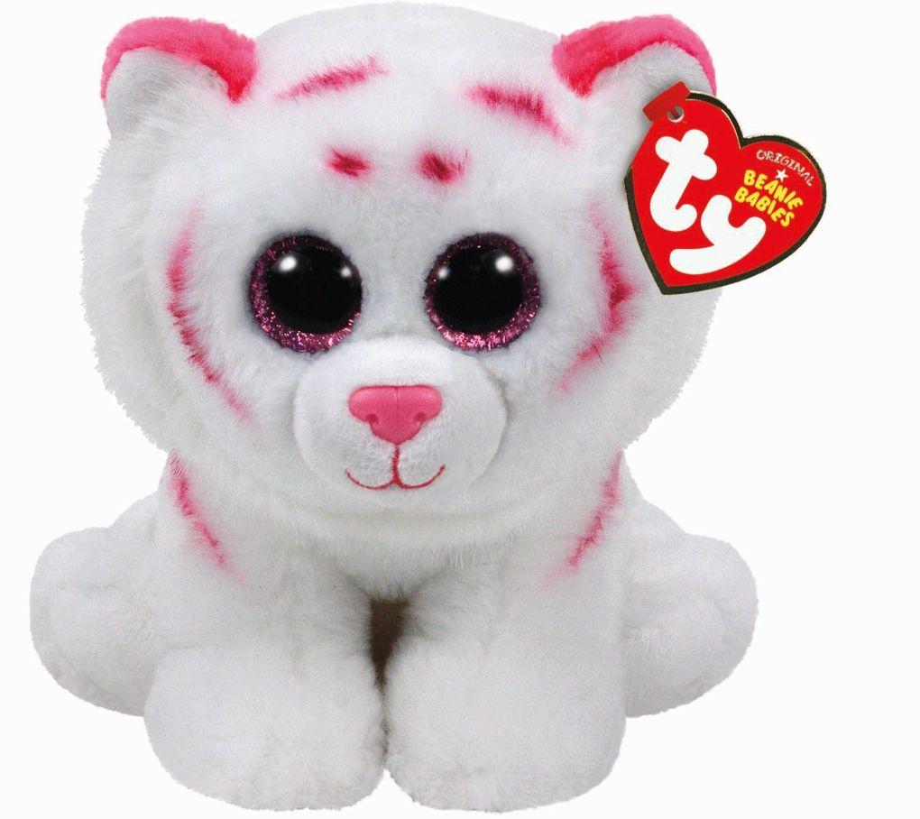 Ty - Beanie Babies - Tabor Tiger pink weiss 15cm, regular