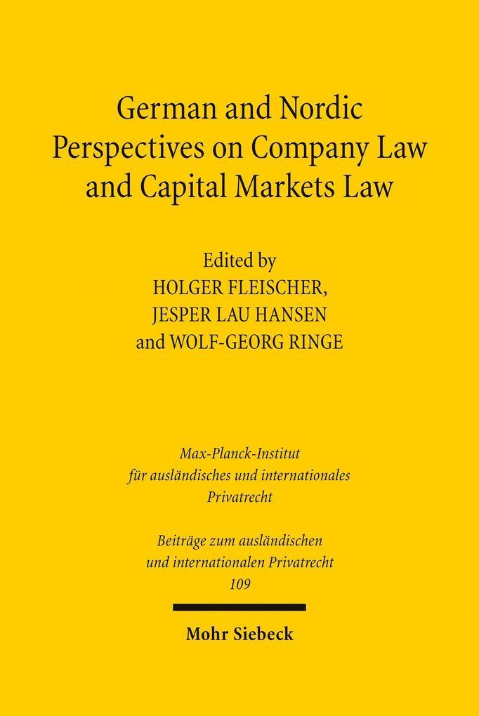 German and Nordic Perspectives on Company Law and Capital Markets Law