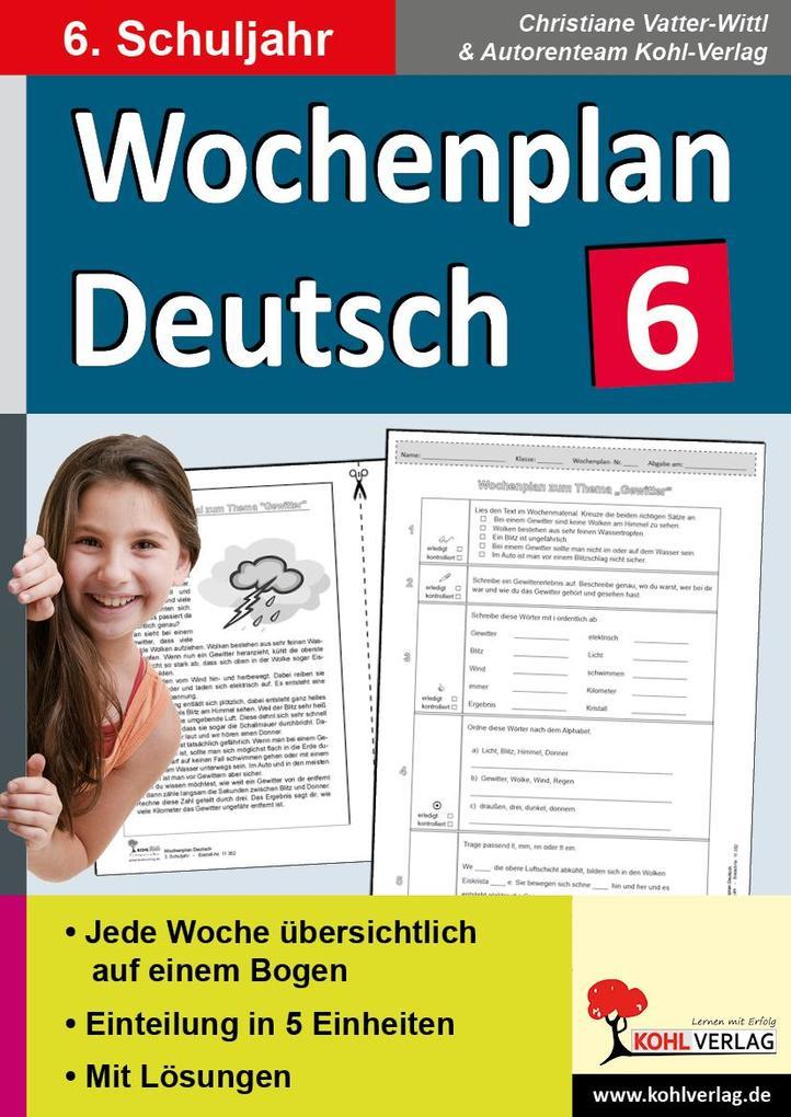 Wochenplan Deutsch / Klasse 6