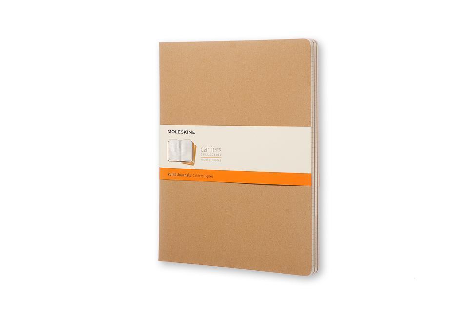 Moleskine Cahier, 3er Set, XXL, Liniert, packpapierbraun