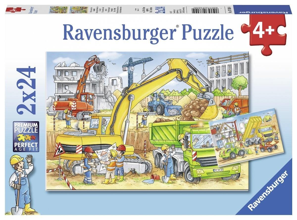 Viel zu tun auf der Baustelle. Puzzle 2 x 24 Teile