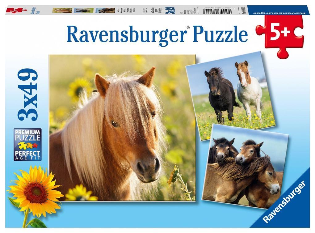 Liebe Pferde. Puzzle 3 x 49 Teile