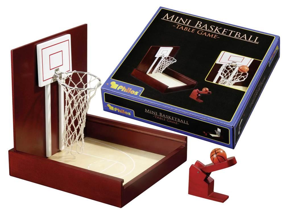 Philos 3236 - Mini Basketball, Tisch-Basketball, Holz, 27x23x7cm