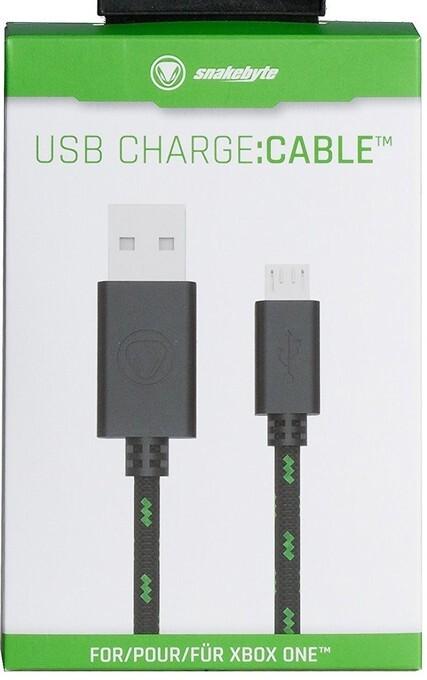 snakebyte - USB charge:cable - für Xbox One Controller - PS4 & Xbox One, Ladekabel, kompatibel (3m Meshcable)