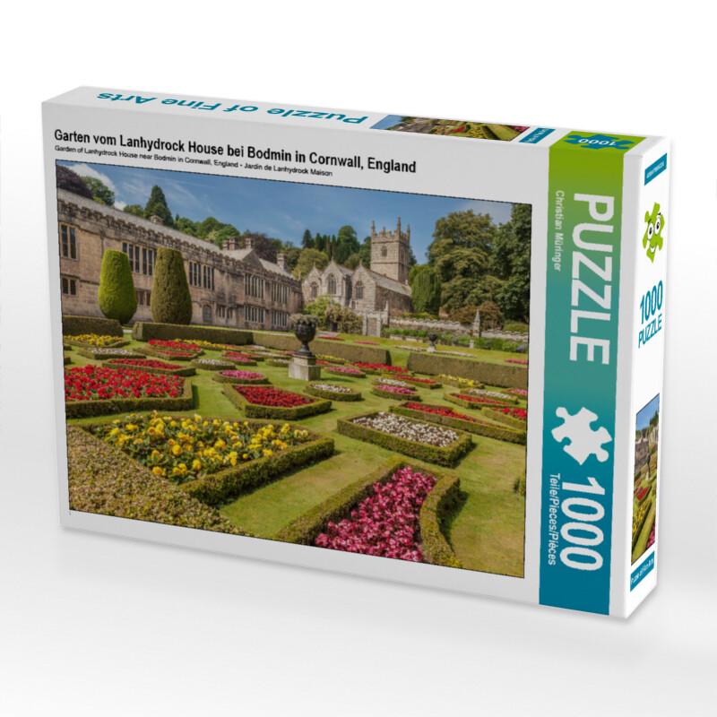 CALVENDO Puzzle Garten vom Lanhydrock House bei Bodmin in Cornwall, England 1000 Teile Lege-Größe 64