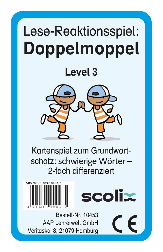 Lese-Reaktionsspiel: Doppelmoppel Level 3