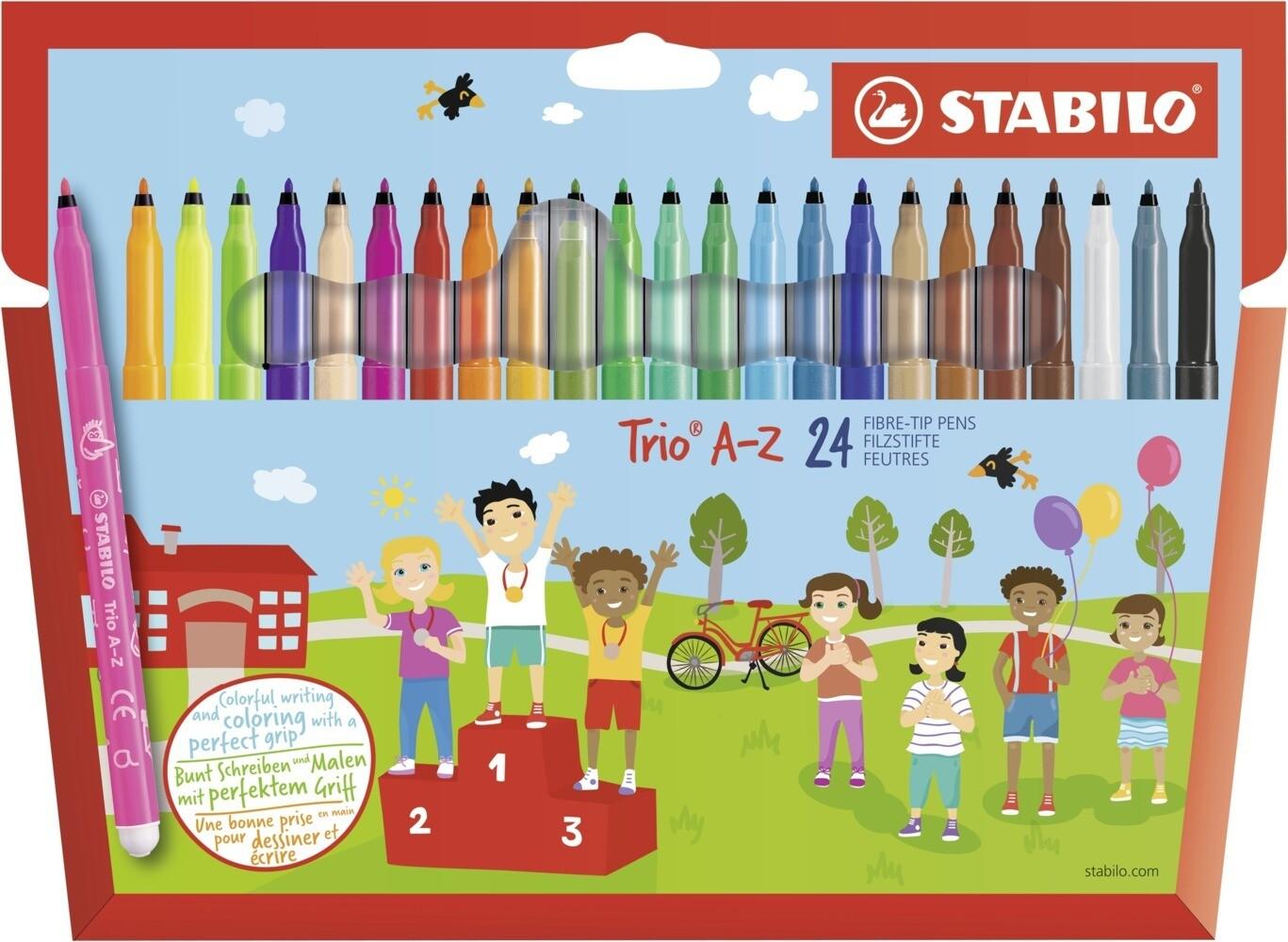 Filzstift - STABILO Trio A-Z - 24er Pack - mit 24 verschiedenen Farben