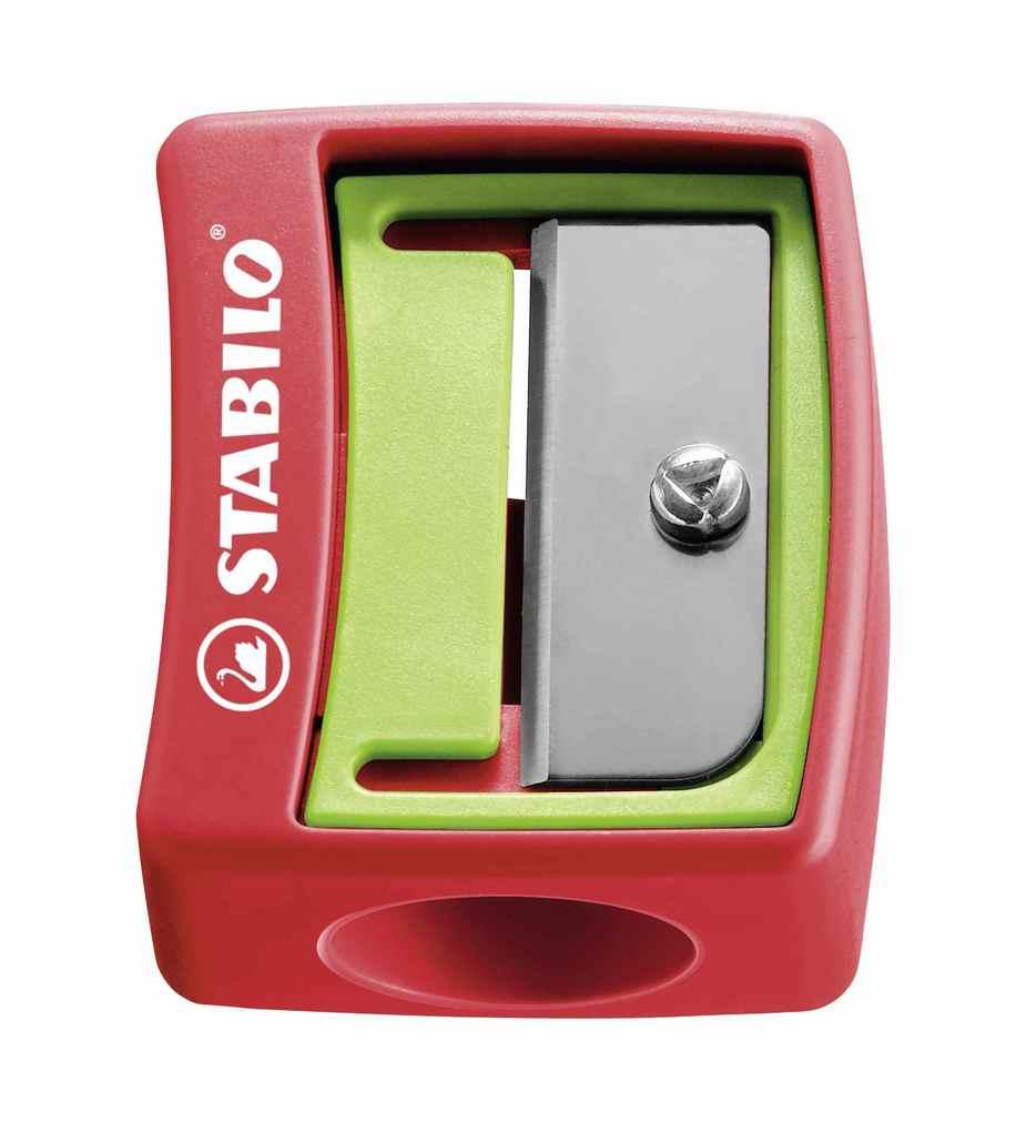 STABILO Spitzer Spitzer woody 3 in 1 Spitzer, für extradicke Stifte - rot/grün