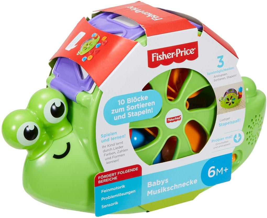 Fisher Price - Babys Musik Schnecke, Steckspielzeug, Stapelspiel, Lernspielzeug