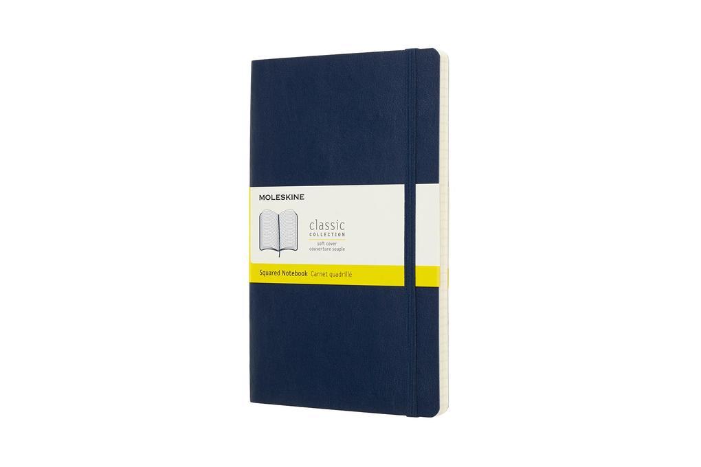 Moleskine Notizbuch Large/A5, Kariert, Soft Cover, Saphir