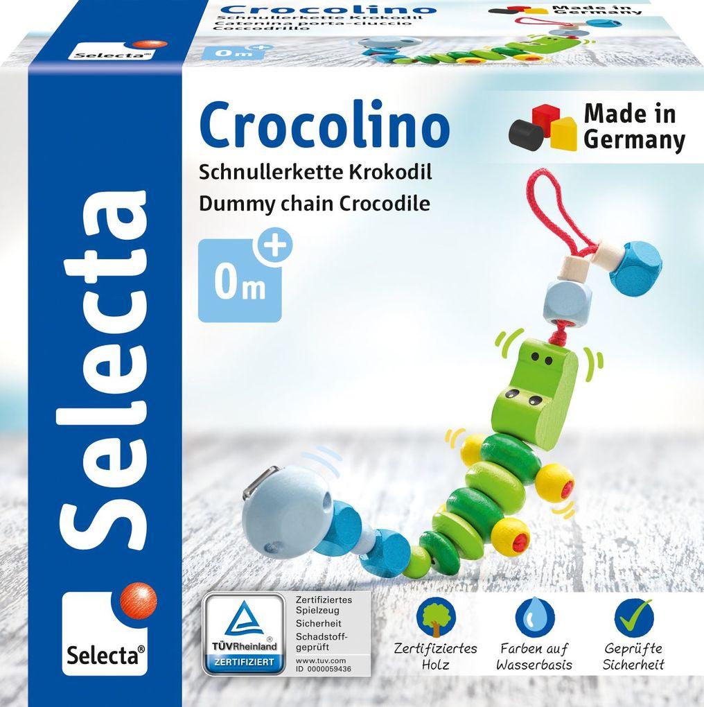 Schmidt Spiele - Selecta - Crocolini, Schnullerkette, 21 cm