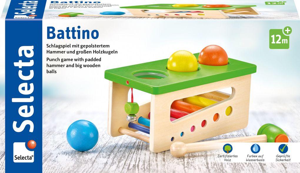 Schmidt Spiele - Selecta - Battino, Klopfbank, 22 cm