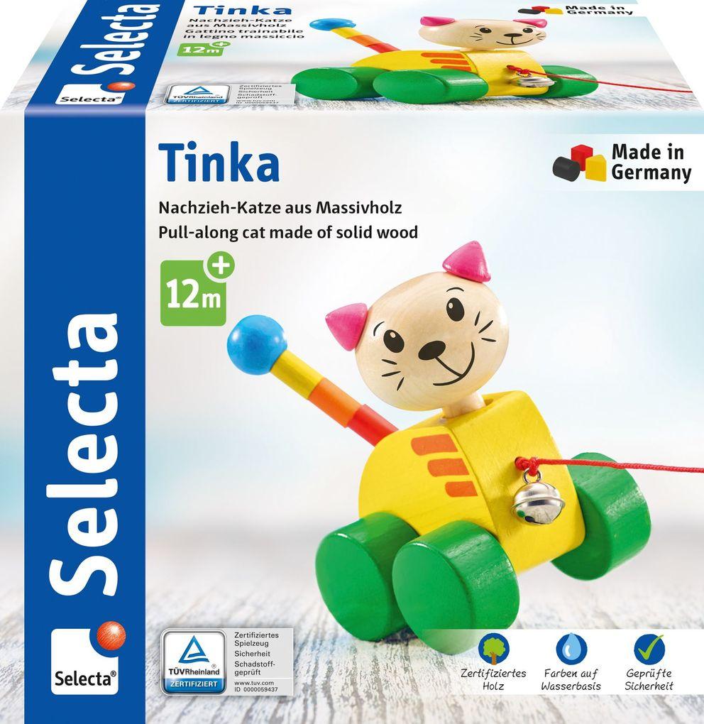 Schmidt Spiele - Selecta - Tinka, Nachzieh-Katze, 12 cm