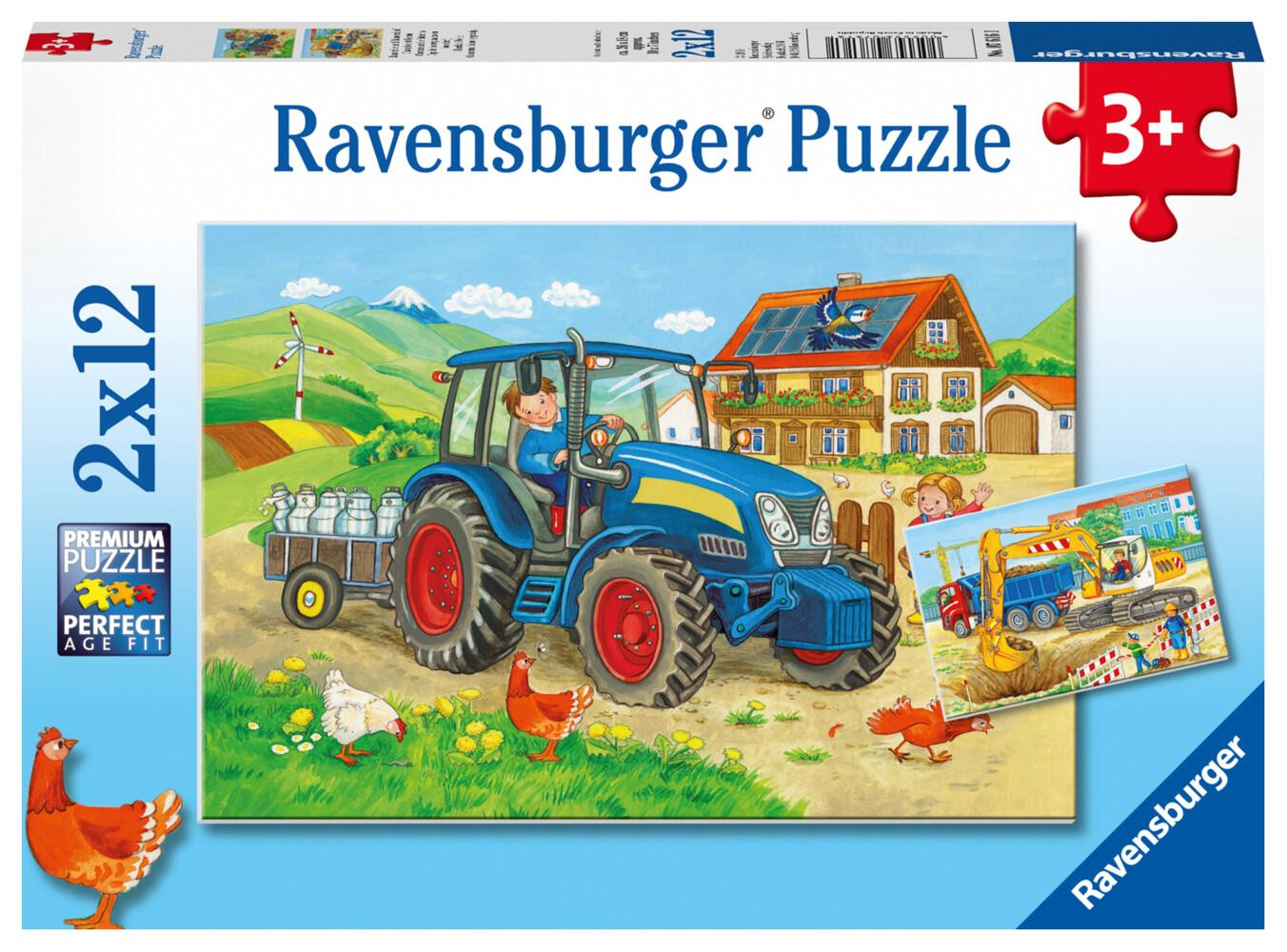 Ravensburger - Baustelle und Bauernhof, 2 x 12 Teile