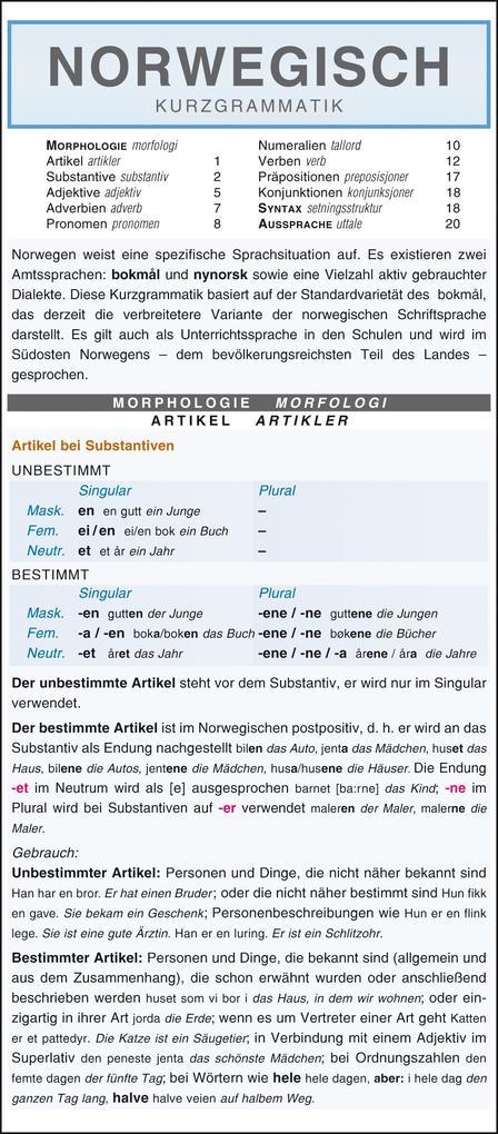 Norwegisch - Kurzgrammatik. Die komplette Grammatik anschaulich und verständlich dargestellt