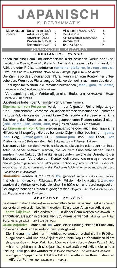 Japanisch - Kurzgrammatik. Die komplette Grammatik anschaulich und verständlich dargestellt
