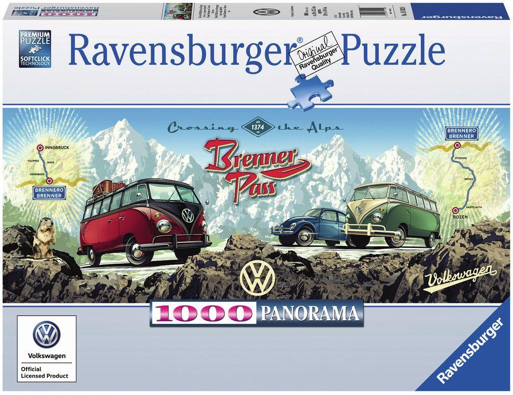 Mit dem VW Bulli über den Brenner. Puzzle 1000 Teile