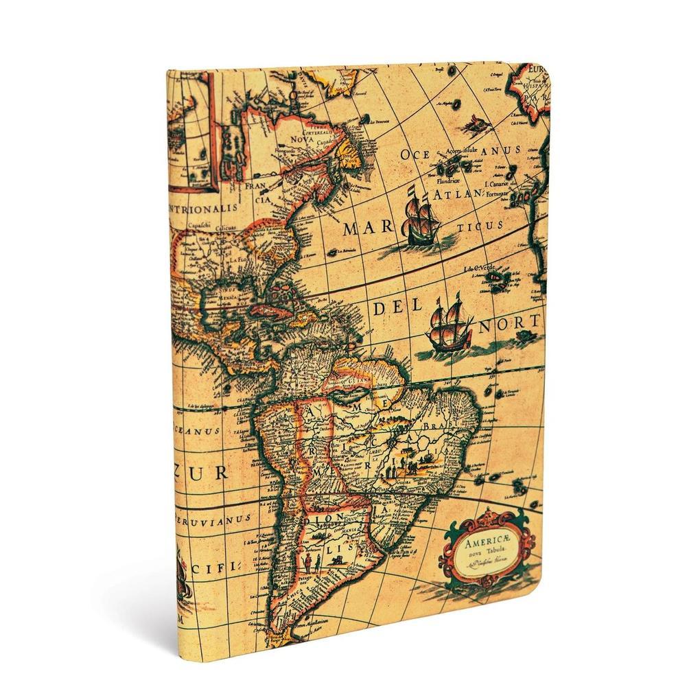 Paperblanks Western Hemisphere Early Cartography Hardcover MIDI Lined Elastic Band Closure 176 Pg 85 GSM